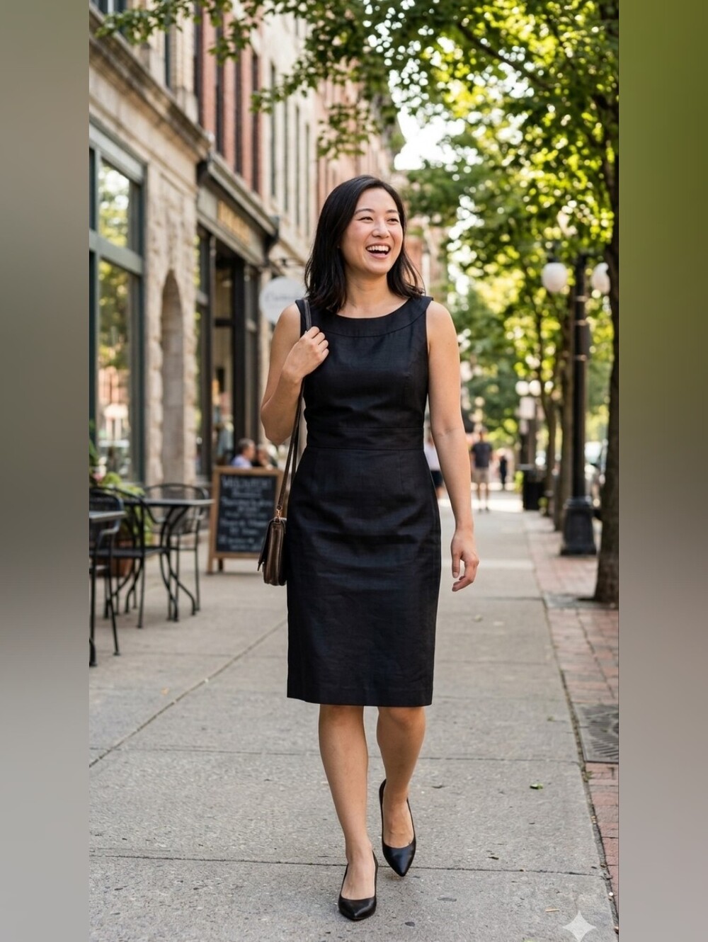 Talbots Silk Blend Little Black Sheath Dress Sleeveless Size 8 Luxury Fabric